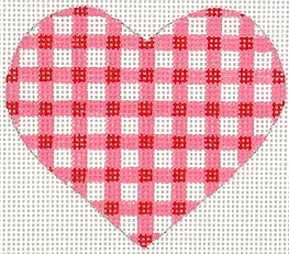 Mini Heart – Gingham – Bright Pink & Red OM-270