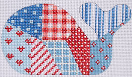Mini Whale – Patchwork – Red, White & Blue OM-185