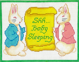 “Shh…Baby Sleeping” – Two Bunnies – Pastels DH-16