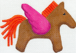 Mini/Bag Charm – Hermès Pegasus – Brown, Orange & Fuchsia      OM-452
