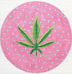 3” Round – Weed Leaf Mini – Pinks & Greens INSL3-420