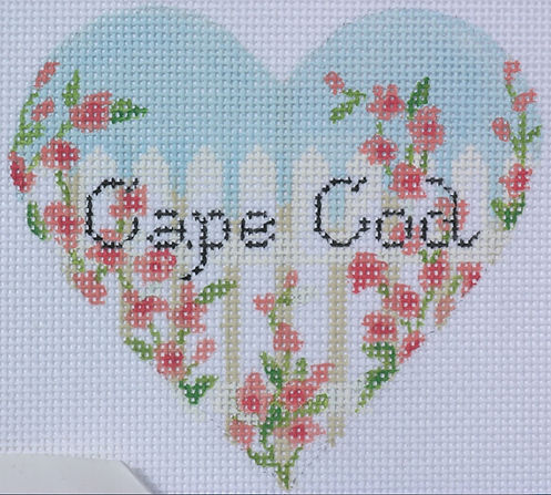 Mini Heart – Rose Picket Fence (Specify Name Or Blank) OM-27
