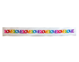Wide Belt /Bag Strap – Lovelovelove… - Overlapping Letters In Rainbow Colors WBL-01