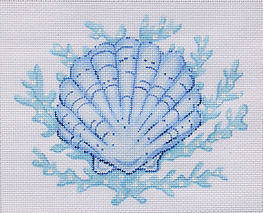 Scallop Shell w/ Coral – All In Shades Of Blue PL-379