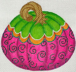 Funky Punkin Stand-Up #6 – Green Top, Orange Stripe, Fuchsia Bottom With Black Swirls SST-261