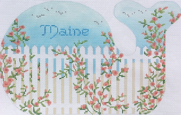 Med. Whale – Rose Picket Fence (Specify Name Or Blank) SST-25