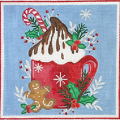 Cocoa Mug w/ Whipped Cream, Chocolate Sauce & Candy Cane RH-PL-04