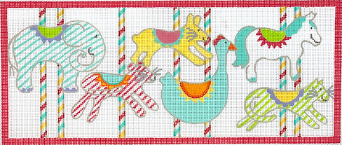 Carousel Animals – Coral, Turquoise, Yellow, Lime, Orange & Lavender JW-PL-15