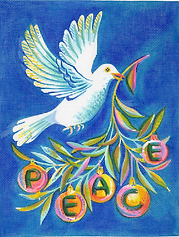 Dove w/ Olive Branch & Peace Ornaments       AB-PL-02
