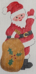 Christmas Ornament – Jolly Waving Santa w/ Sack XM-82
