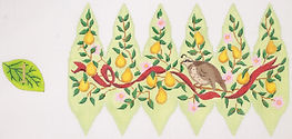 Christmas Ornament – 12 Days Stuffed Pear – Partridge/Pear Tree (Day 1) (Stitch Guide Available) XM-94