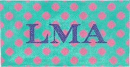 Polka Dots – Hot Pink On Turquoise w/ Periwinkle Letters – (Specify Letter/ Blank) INSPCL-04