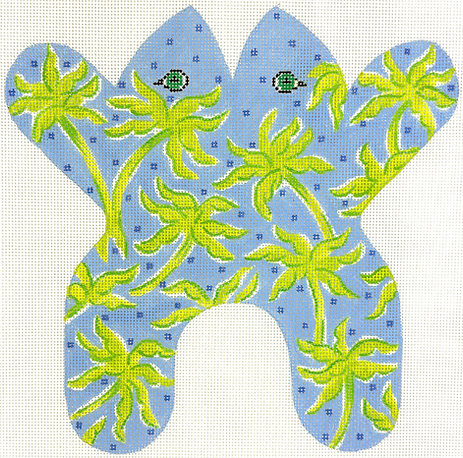 Frog – Lilly-Inspired Palm Trees – Greens On Blue      SST-175