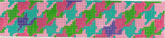 Key Fob – Houndstooth – Pinks, Green, Turquoise & Lavender KF-43