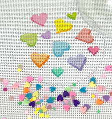 3” Round w/ Clear Dome & Confetti – Valentine’S Day – Candy Hearts OMD-17