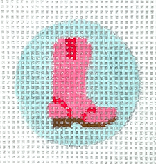 Planet Earth Key Ring Insert – Cowboy Boot – Pink On Sky PKR-49