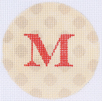 Bright Disk Letter – Cream & Sand Polka Dots & Red Letter (Specify Letter Or Blank) ALB-50