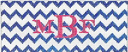 Lee’s Jewelry Box/Wallet Insert – Zigzag – Blue & White w/ Red Letter (Specify Mono/ Blank) INSLJW-57