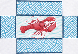 Brick – Lobster w/ Chinoiserie Lattice – Water Bkgd. BR-07