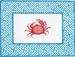 Crab w/ Chinoiserie Border – Reds & Blues PL-61