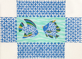 Brick – Fishnet Tropical Fish – Blues, Gold, Green & Black BR-34