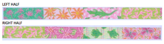 Belt – Lilly-Inspired Patchwork – Pinks & Greens w/ Tangerine & Yellow BL-47