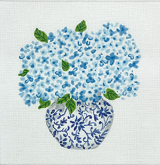 Blue Chinoiserie Pot w/ Blue Hydrangeas LB-PL-34