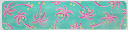 Cuff/Bookmark – Lilly-Inspired Palm Trees & Coconuts – Pinks & Lime On Jade CU-15