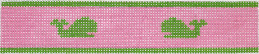 Key Fob – Lime Green Whales On Pink KF-34