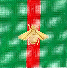 4” Square Insert – Gucci Bee – Gold On Red & Green INSSQ4-03