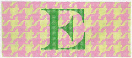 Lee’s Jewelry Box/Wallet Insert – Houndstooth – Pink & Lime w/ Periwinkle Monogram (Specify Mono/ Blank) INSLJW-49