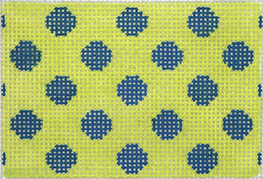 Planet Earth Insert – Polka Dots – Navy On Lime w/ Fuchsia Letter (Specify Letter Or Blank) INSPCC-22
