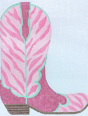 Cowgirl Boot – Pink Zebra (Pointing Right) CB-02R