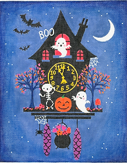 Halloween Clock w/ Ghosts & Skeleton KH-PL-35