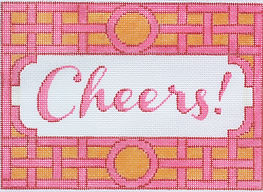 “Cheers” w/ Trellis Border – Pinks & Tangerine DH-01