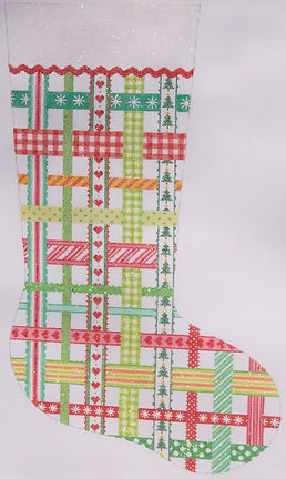 Stocking – Woven Ribbons – Classic Christmas Colors STK-13