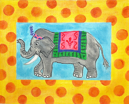 Circus Elephant w/ Orange Spotted Yellow Border KR-PL-23