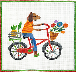 Dog On Bicycle w/ Flowers & Pineapple CG-PL-12