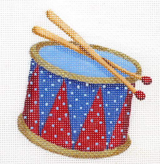 Mini Patriotic Drum – Reds, Blues, Tans & Gold OM-215