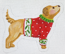 Sally Eckman Roberts – Yellow Dog In Red Sweater SER-OM-01