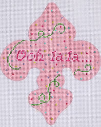 Mini Fleur-De-Lys – Parisian “Ooh La La…” w/ Confetti – Pink, Green & Multi OM-197