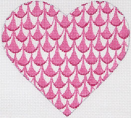 Mini Heart – Herend-Inspired Fishnet – Raspberry OM-213