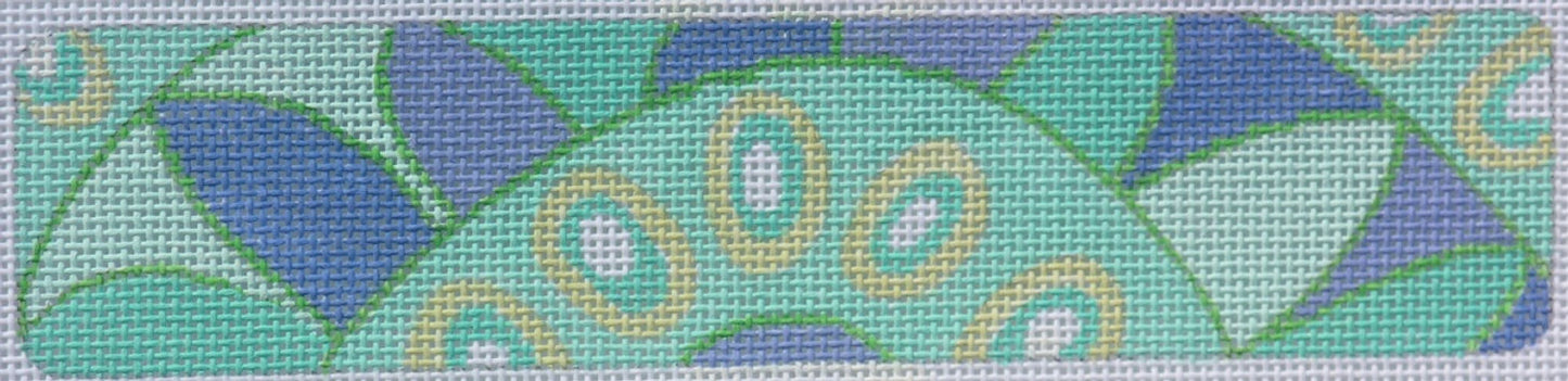 Cuff/Bookmark – Pucci-Inspired Waves & Dots – Turquoise, Periwinkle, Green CU-28