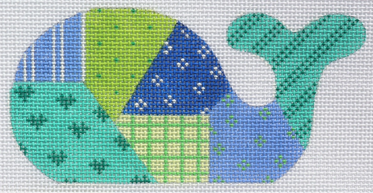 Mini Whale – Patchwork – Bright Blues & Greens OM-36