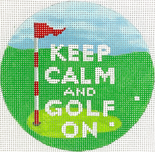 4” Round – Keep Calm & Golf On – Multi On Greens INSMC-61