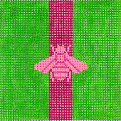 4” Square Insert – Gucci Bee In Mod Colors – Hot Pink w/ Raspberry Stripe On Green INSSQ4-67