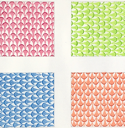 Set Of 4 Coasters – Herend Inspired Fishnet – Pink, Lime, Blue & Coral CO4-45