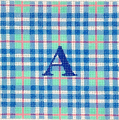 4” Square Insert – Madras Plaid – Blues, Turquoise, Pink & Lavender INSSQ4-06