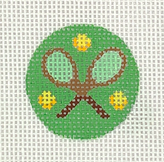 Planet Earth Key Ring Insert – Tennis Rackets & Balls – On Green PKR-30