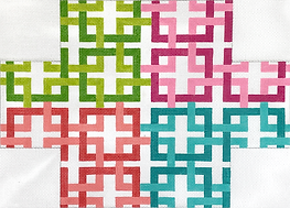 Brick – Interlocking Squares – Coral, Lime, Aqua & Pink BR-31